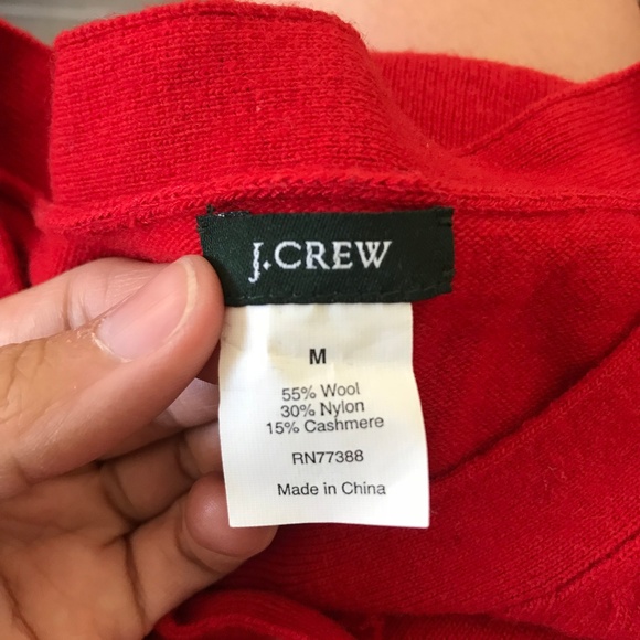J.Crew Red Wool Cashmere Button-up Sweater - Picture 2 of 8